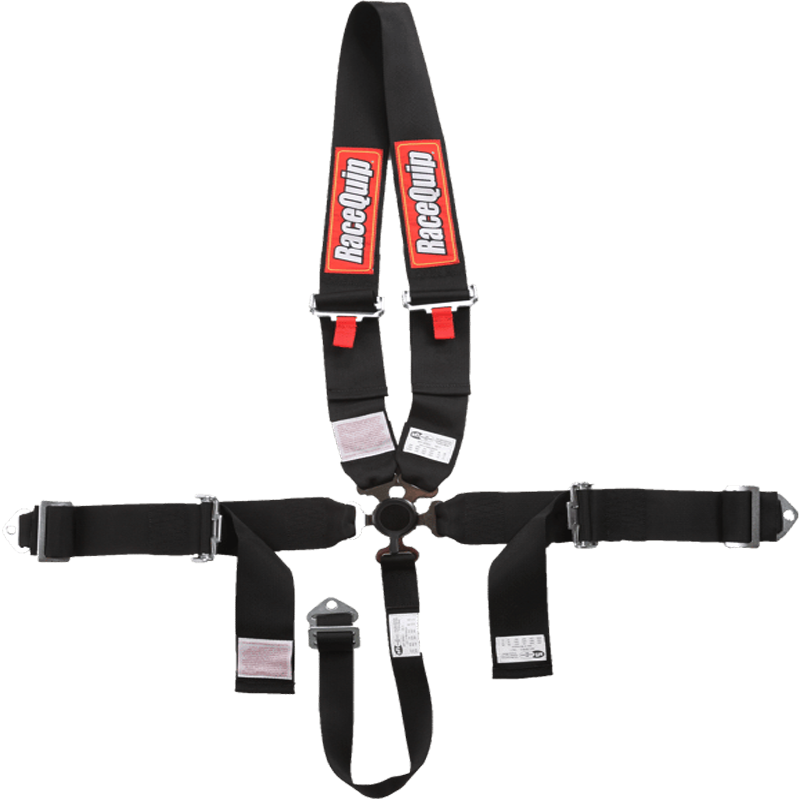 Camlock Dragster "U" Harness Set Black (Snap Hooks 3" Lap & Shoulder