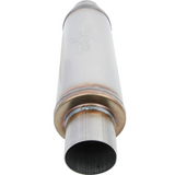 Absorption Muffler 409SS - 3" Inlet Centered/Outlet Centered 14"X5"X20" Round Case