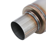 Absorption Muffler 409SS - 3" Inlet Centered/Outlet Centered 14"X5"X20" Round Case