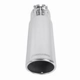 Exhaust Tip - 3.5" Rolled Angle Polished SS Fits 3" Tubing - Clamp On