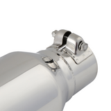 Exhaust Tip - 4" Rolled Angle Polished SS Fits 2.5" Tubing - Clamp On