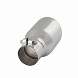 Exhaust Tip - 4" Rolled Angle Polished SS Fits 2.5" Tubing - Clamp On