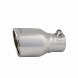 Exhaust Tip - 4" Rolled Angle Polished SS Fits 2.5" Tubing - Clamp On