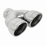 Exhaust Tip - Dual 3.5" Rolled Angle Polished SS Fits 2.5" Tubing-Weld On