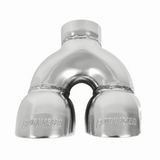 Exhaust Tip - Dual 3.5" Rolled Angle Polished SS Fits 2.5" Tubing-Weld On