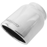 Exhaust Tip - 4" Rolled Angle Polished SS Fits 3" Tubing - Weld On