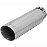 Exhaust Tip - 3.5" Angle Cut Polished SS Fits 2.5" Tubing - Clamp on