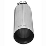 Exhaust Tip - 3.5" Angle Cut Polished SS Fits 2.5" Tubing - Clamp on