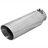Exhaust Tip - 4" Angle Cut Polished SS Fits 3" Tubing - Clamp On