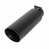 Exhaust Tip - 4" Black Angle Cut Fits 3" Tubing, 13" Long - Clamp On