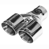 Exhaust Tip - 3" Dual Out Angle Cut - Fits 3" Tubing - Weld On