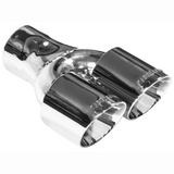 Exhaust Tip - 3" Dual Out Angle Cut - Fits 3" Tubing - Weld On