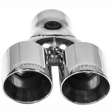 Exhaust Tip - 3" Dual Out Angle Cut - Fits 3" Tubing - Weld On