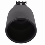 Exhaust Tip 304 - 5" Black Angle Cut Fits 3.5" Tubing, 12" Long - Clamp On