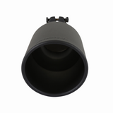 Exhaust Tip 304 - 4.5" Black Angle Cut Fits 3" Tubing, 11" Long - Clamp On