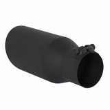 Exhaust Tip 304 - 4.5" Black Angle Cut Fits 3" Tubing, 11" Long - Clamp On
