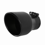 Exhaust Tip 304 - 4.5"Black Angle Cut Fits 3" Tubing, 7" Long - Clamp On