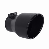 Exhaust Tip 304 - 4.5"Black Angle Cut Fits 3" Tubing, 7" Long - Clamp On