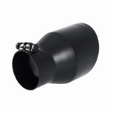 Exhaust Tip 304 - 4.5"Black Angle Cut Fits 3" Tubing, 7" Long - Clamp On