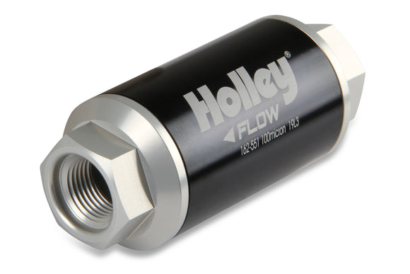 Holley Billet Fuel Filter - 100 GPH, 100 MIC, 3/8-NPT
