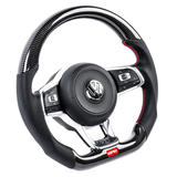 APR Steering Wheel - MK7 GTI/GLI (With Paddles) Carbon Fiber/Red Stitching