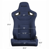 Elite Series Sport Seats - Black Suede (Grey Stitching)