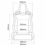 Elite V2 Series Sport Seats - Black PU (Black S374) - Low Base Version