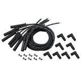 Holley EFI GM LS Spark Plug Wire Set - Cut to Fit - Black/Black Boots (180 Degree)
