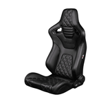Elite-X Series Sport Seats - Black Diamond (Double Grey Stitching / Black Piping)