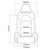 Viper X Series Sport Seats - Black Leatherette (Black Suede Inserts)