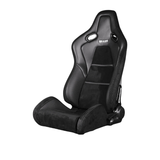 Falcon-S Composite Carbon Kevlar Shell Reclining Seats - Black Leatherette (Alcantara Inserts)