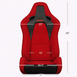 Falcon-S Composite FRP Reclining Seats - Red Jacquard
