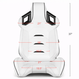 Alpha X Series Sport Seats - White Leatherette (Black Inserts)
