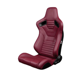 Elite-X Series Sport Seats - Maroon Leatherette (Black Stitching)