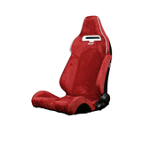 Viper X Series Sport Seats - Red Alcantara (Honeycomb) - White Grommets - Low Base