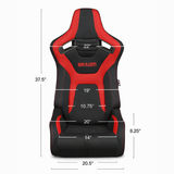 Elite-R Series Sport Seats – Black And Red Polo Cloth (Red Stitching)