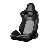 Elite-S Series Sport Seats - Black Leatherette - White Houndstooth (Grey Stitching)