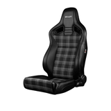 Elite V2 Series Sport Seats - Black & Grey Plaid Inserts - Low Base Version