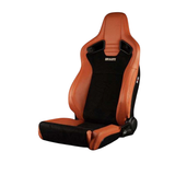 Elite V2 Series Sport Seats - British Tan PU & Black Suede - Low Base Version
