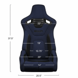 Elite-R Series Sport Seats – Blue Jacquard (Black Stitching/Black Piping)