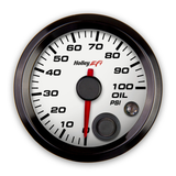 Holley EFI Oil Pressure Gauge 0-100 PSI - 2-1/16" White Face