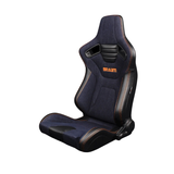 Elite-X Series Sport Seats - Navy Denim (Orange Stitching)