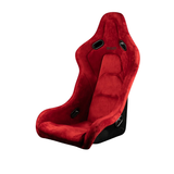 Falcon-S Composite FRP Bucket Seat - Red Alcantara W/ Black Glitter Composite