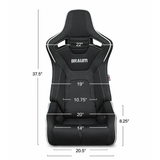 Elite-R Series Sport Seats – Black Polo Cloth (Grey Stitching/White Piping)