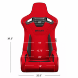 Elite-R Series Sport Seats – Red Jacquard (Black Stitching/Black Piping)