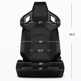 Alpha X Series Sport Seats - Black Leatherette - Low Base Version
