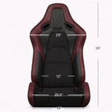 Falcon-S Composite FRP Reclining Seats - Maroon (Black Stitching)
