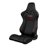 Venom Series Sport Seats - Black Cloth (Red Stitching)