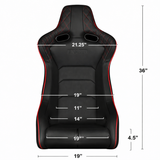 Venom-X Series Fixed Back Bucket Seat - Black Diamond
