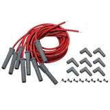 Holley EFI GM LS Spark Plug Wire Set - Cut to Fit - Red/Gray Boots (180 Degree)